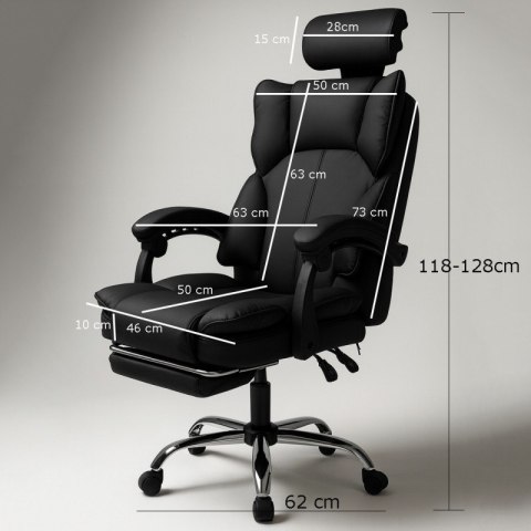 Fotel biurowy obrotowy Directo z podnóżkiem - czarny MATERIAŁ KO49CZ