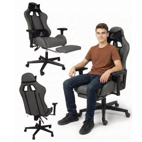 Fotel gamingowy obrotowy EvoChair z masażerem i regulowanymi podłokietnikami KO45SZ