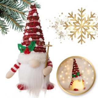 KRASNAL świąteczny świecący na baterie, lampka Z PLUSZU 13 x 29 cm, KSN209