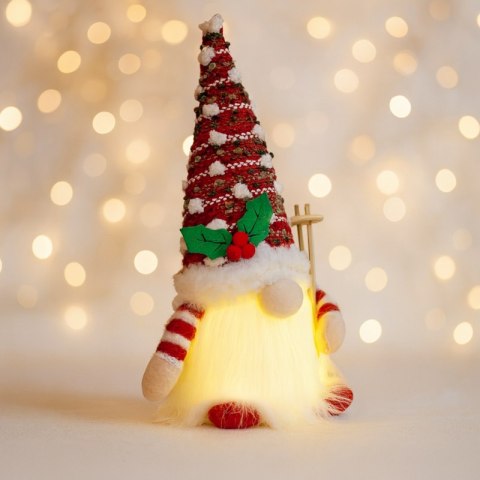 KRASNAL świąteczny świecący na baterie, lampka Z PLUSZU 13 x 29 cm, KSN209