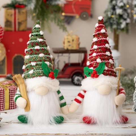 KRASNAL świąteczny świecący na baterie, lampka Z PLUSZU 14 x 28 cm, KSN208