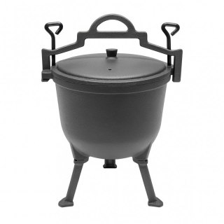 Kociołek żeliwny garnek żeliwny na ognisko 8L POKRYWA BBQ01