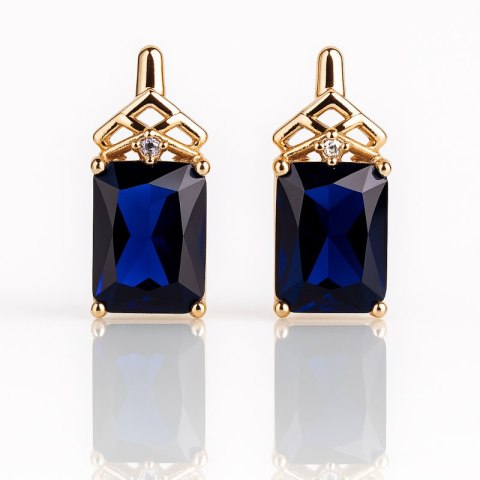 Kolczyki ze stali szlachetnej pozłacane 14k złotem, KST3497