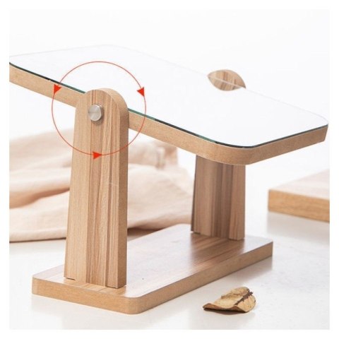 Lusterko kosmetyczne stojące drewniane prostokątne 23,5x19cm L7BR