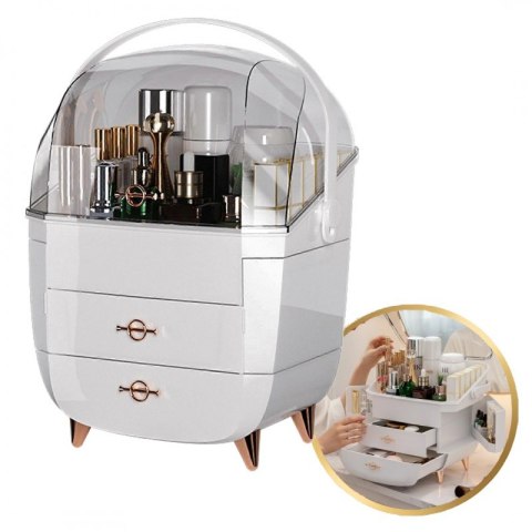 Organizer szkatułka na kosmetyki, biżuterię XL wielopoziomowy 27x21x39 cm CB76B