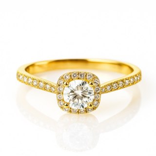 Pierścionek stal chirurgiczna platerowana złotem, z cyrkoniami PST967, Rozmiar pierścionków: US6 EU11