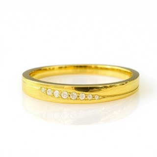 Pierścionek stal chirurgiczna platerowana złotem, z cyrkoniami PST975, Rozmiar pierścionków: US6 EU11