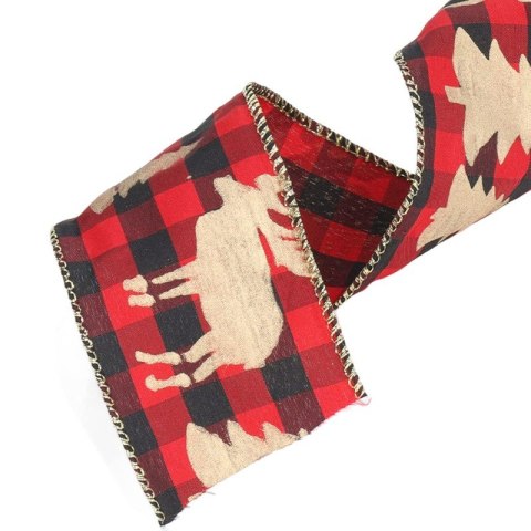 Taśma świąteczna na kokardę, wstążka na prezent Boże Narodzenie 5cm x 5m KSN86