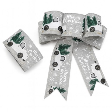 Taśma świąteczna na kokardę, wstążka na prezent Bożonarodzeniowa 5cm x 2m KSN131