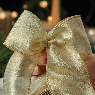 Taśma świąteczna na kokardy, wstążka na prezenty Bożonarodzeniowa 6,3cm x 2m KSN136