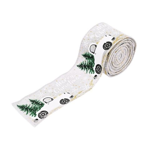 Taśma świąteczna, wstążka do kokard na prezent Boże Narodzenie 5cm x 5m KSN72