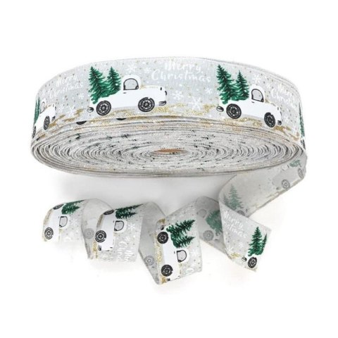 Taśma świąteczna, wstążka do kokard na prezent Boże Narodzenie 5cm x 5m KSN72