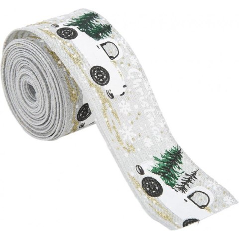 Taśma świąteczna, wstążka do kokard na prezent Boże Narodzenie 5cm x 5m KSN72
