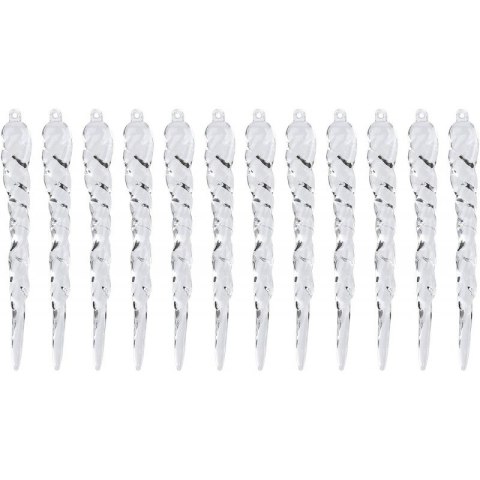 Zestaw sopli wiszących Sople na choinkę 12 sztuk BOŻE NARODZENIE 12,5 cm długie WOZ19