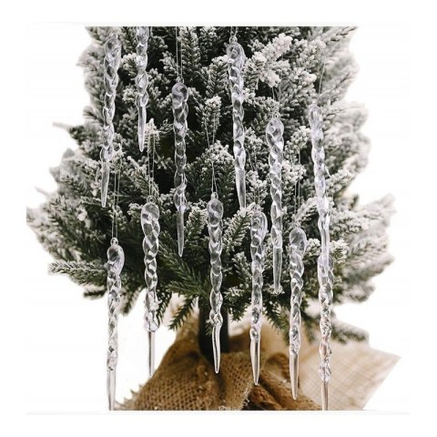 Zestaw sopli wiszących Sople na choinkę 12 sztuk BOŻE NARODZENIE 12,5 cm długie WOZ19