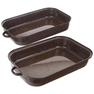 Brytfanna emaliowana z pokrywką prostokątna BROWN 14 l, 46x27,5 cm