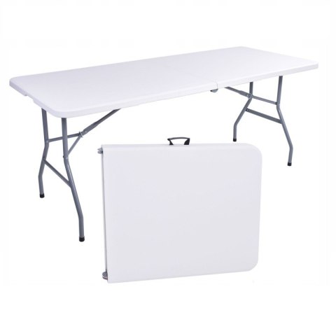 Składany stół cateringowy, turystyczny, do ogrodu 70 x 180 cm biały SC02