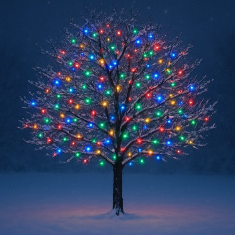 Zewnętrzne/ wewnętrzne lampki choinkowe drucik 1000LED 100m, multikolor LAMP35MULTI