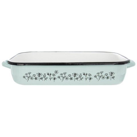 Brytfanna ORION Emaliowana LOUKA Niebieska 3,2 L 40 x 22 cm Kwiaty