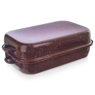 Brytfanna ORION Emaliowana z Pokrywką 2w1 Brązowa 2,9 L na Indukcję