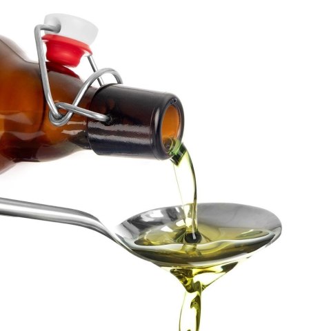 Butelka Szklana ORION z Klipsem 340 ml Ciemne Szkło Retro na Nalewki Oliwę