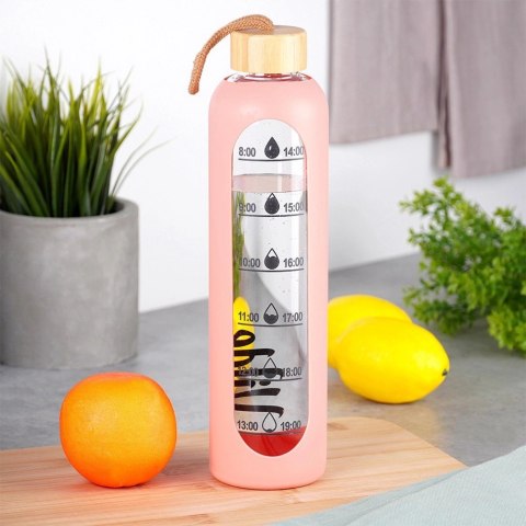 Butelka Szklana VILDE 582 ml z Silikonowym Pokrowcem i Metalową Nakrętką