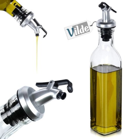 Butelka na Oliwę Ocet z Dozownikiem Szklana VILDE 250 ml Przezroczysta