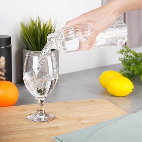 Butelka na Wodę VILDE Szklana 500 ml Zakrętka Bambus Borokrzem