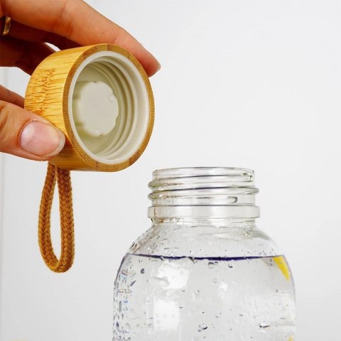 Butelka na Wodę VILDE Szklana 600 ml Silikonowy Pokrowiec Czarny