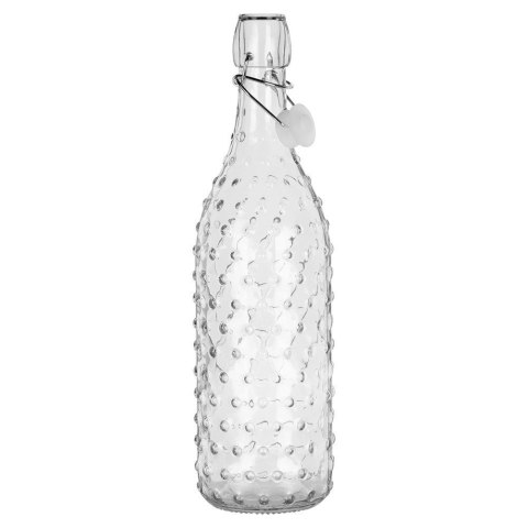 Butelka z Klipsem Szklana ORION 1 L Żłobiona Szczelna Retro