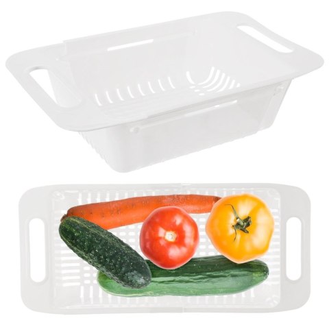 Cedzak Regulowany do Zlewu ORION 32-40 cm Biały na Owoce i Makaron