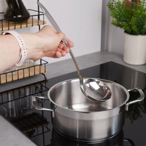 Chochla Stalowa GET-IT 80 ml 29 cm do Zupy Sosów Wytrzymała Ergonomiczna