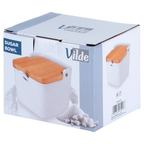 Cukierniczka Cukiernica Ceramiczna Biała z Uchylną Pokrywką VILDE 250 ml