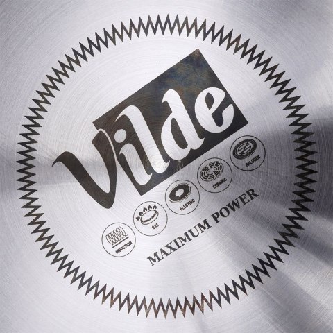 Czajnik na Gaz Indukcja z Gwizdkiem Stalowy Czarny Solidny VILDE 2,5 l