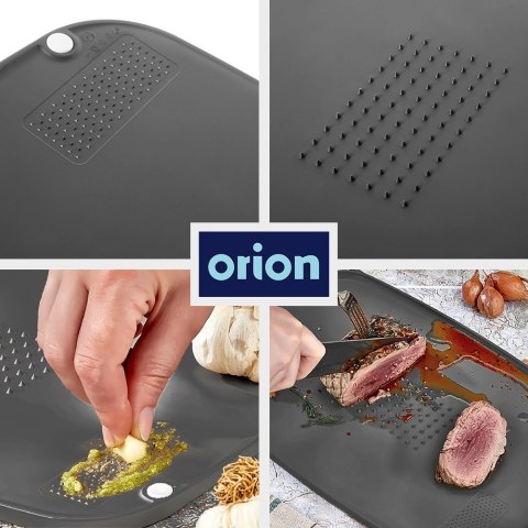 Deska do Krojenia Dwustronna ORION ELA 37,5 x 25 cm Szara z Kolcami Mięsa