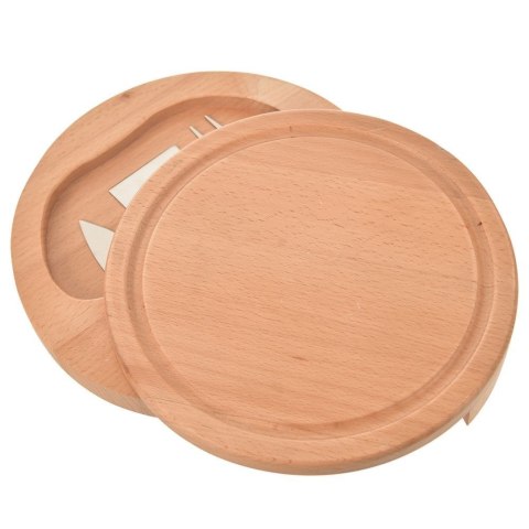 Deska do Serów ORION 4 el. Rozkładana z Nożami Drewniana Zestaw 40x21,5 cm