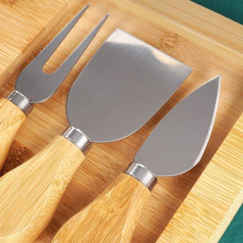 Deska do Serów z Nożami Bambusowa 4 el.