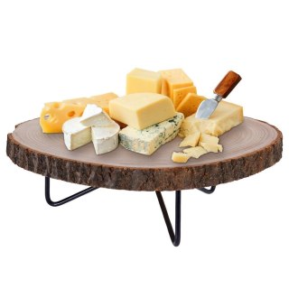 Deska do Serwowania Podawania Wędlin Serów Drewniana na Nóżkach ORION 40 cm