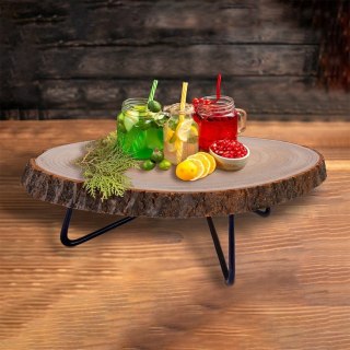 Deska do Serwowania Podawania Wędlin Serów Drewniana na Nóżkach ORION 40 cm