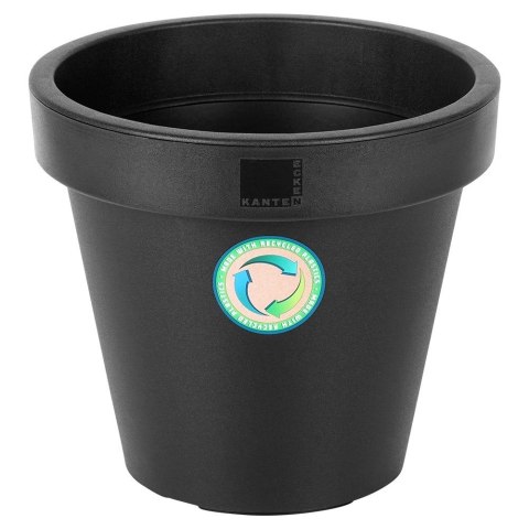 Doniczka Ogrodowa Okrągła VILDE 29 cm Czarna Lekka Trwała Odporna na Pogodę