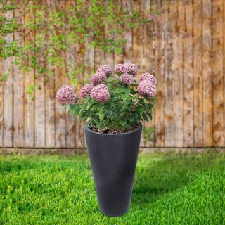 Doniczka Ogrodowa Zewnętrzna Plastikowa Szara Okrągła Solidna VILDE 28x45cm