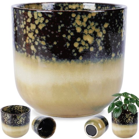 Doniczka Porcelanowa Szkliwiona Glazurowana Ozdobna Stylowa VILDE 17,5 cm