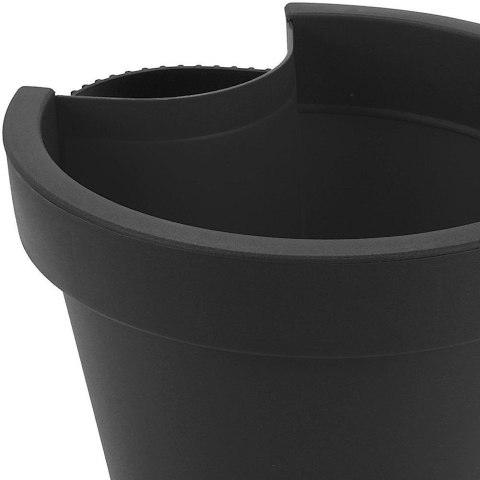 Doniczka na Rynnę Zawieszana VILDE 24 cm Czarna z Odpływem do 10 cm