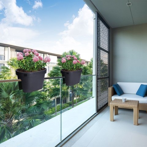 Doniczka ogrodowa plastikowa czarna 39,5x24 cm