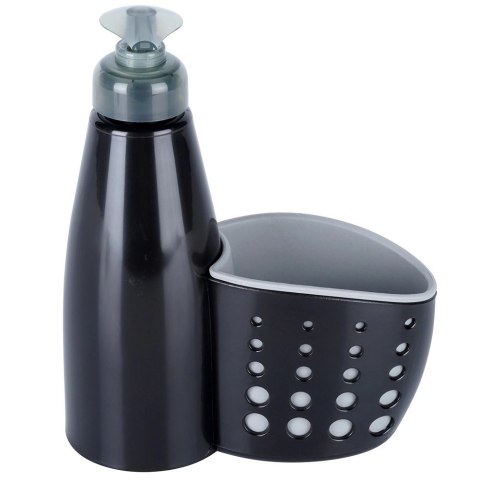 Dozownik do Naczyń VILDE 370 ml z Pojemnikiem na Gąbkę Czarny Praktyczny