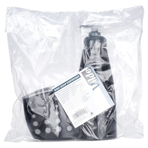 Dozownik do Naczyń VILDE 370 ml z Pojemnikiem na Gąbkę Czarny Praktyczny