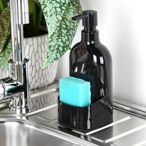 Dozownik do Naczyń VILDE 500 ml Czarny z Miejscem na Gąbkę, Antypoślizg