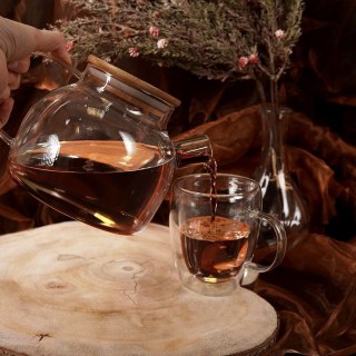 Dzbanek Dzbanuszek do Kawy Herbaty z Sitkiem Zaparzaczem Szklany ORION 1l