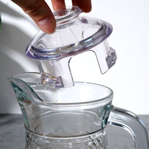 Dzbanek Szklany z Pokrywką VILDE 1,4 L Tłoczony z Wygodnym Dzióbkiem