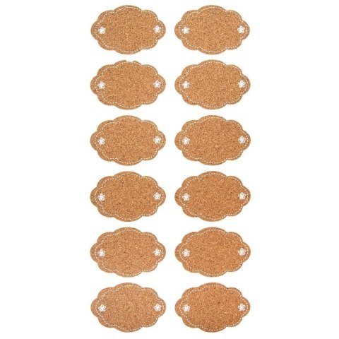 Etykiety Samoprzylepne na Słoiki ORION 12 szt. Korkowe Chmurki Opisowe